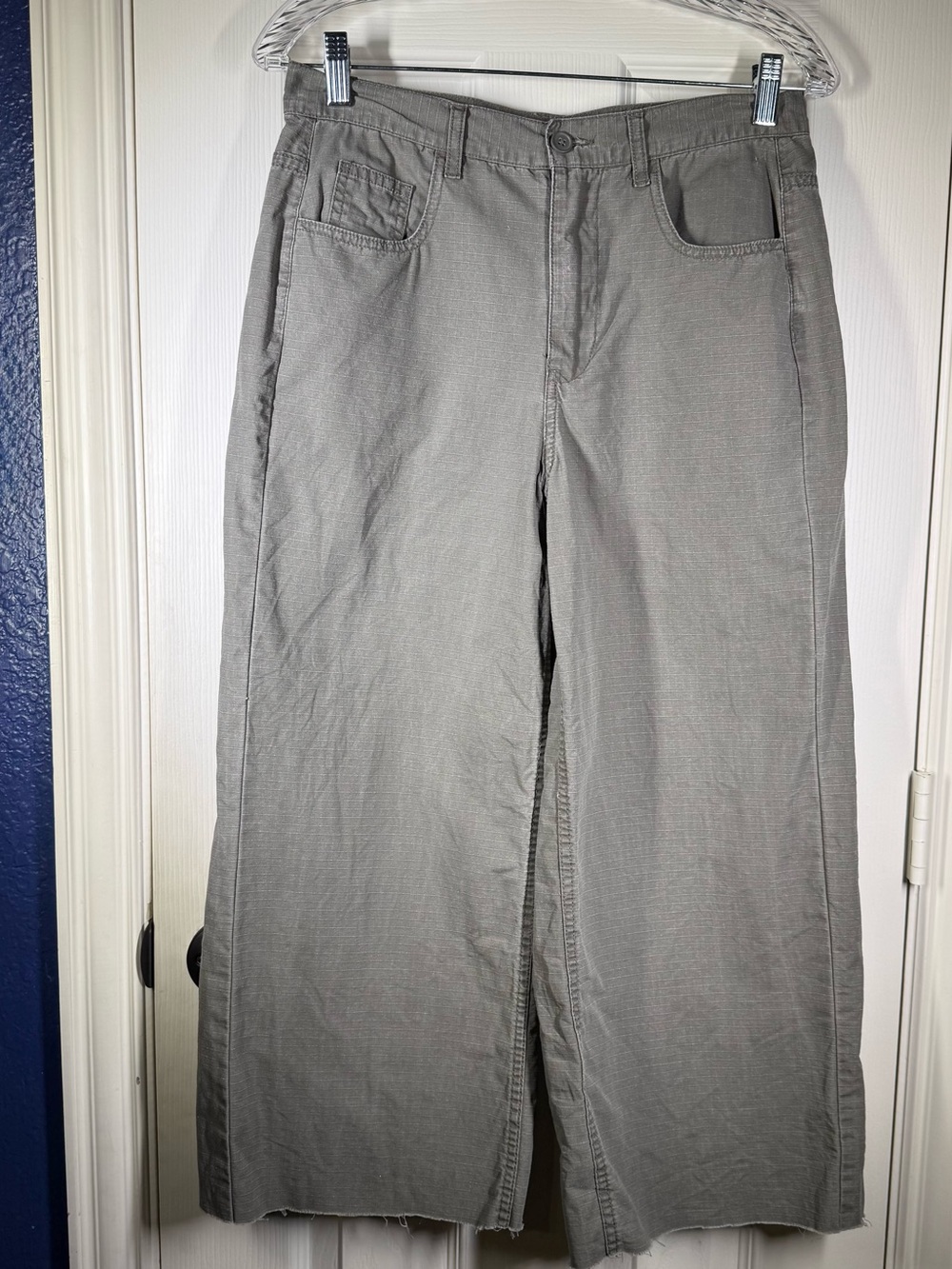 Brandy Melville 100% Cotton Sz 28 Wide Leg Chinos in Gray